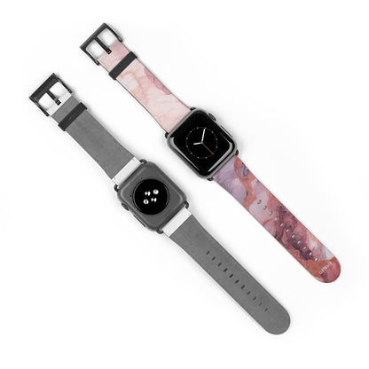 Royal Purple Marble - Leather Apple Watch Band