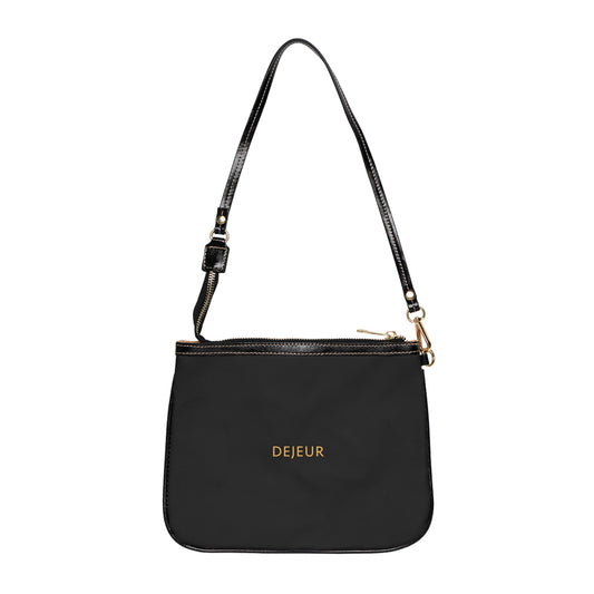 Black with Gold Badge - Small Shoulder Bag