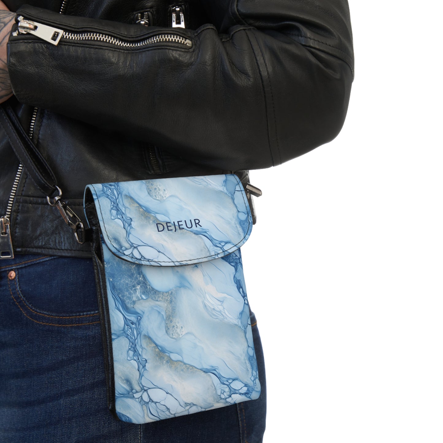 Sky Blue Marble - Small Phone Wallet