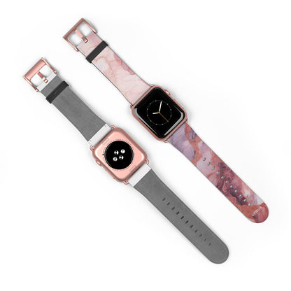 Royal Purple Marble - Leather Apple Watch Band