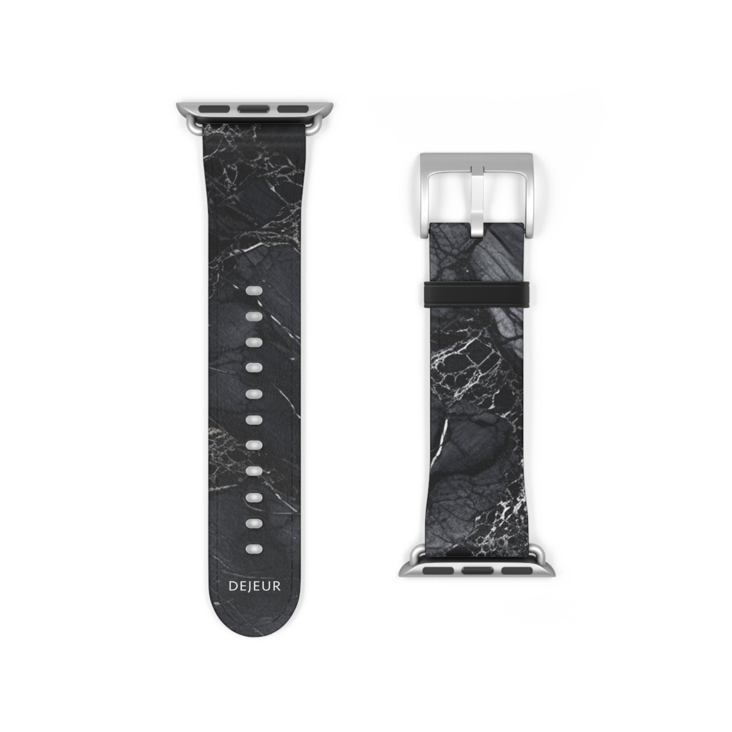 Night Marble - Leather Apple Watch Band