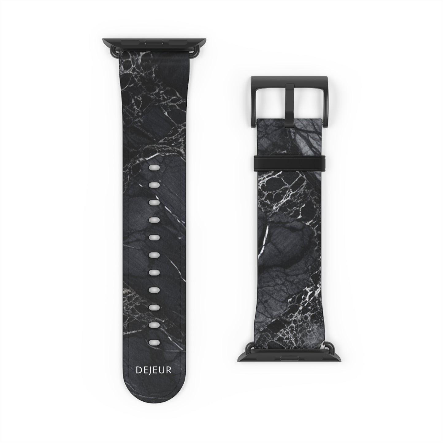 Night Marble - Leather Apple Watch Band