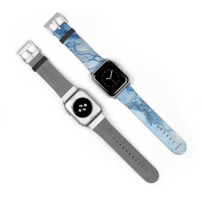 Sky Blue Marble - Leather Apple Watch Band