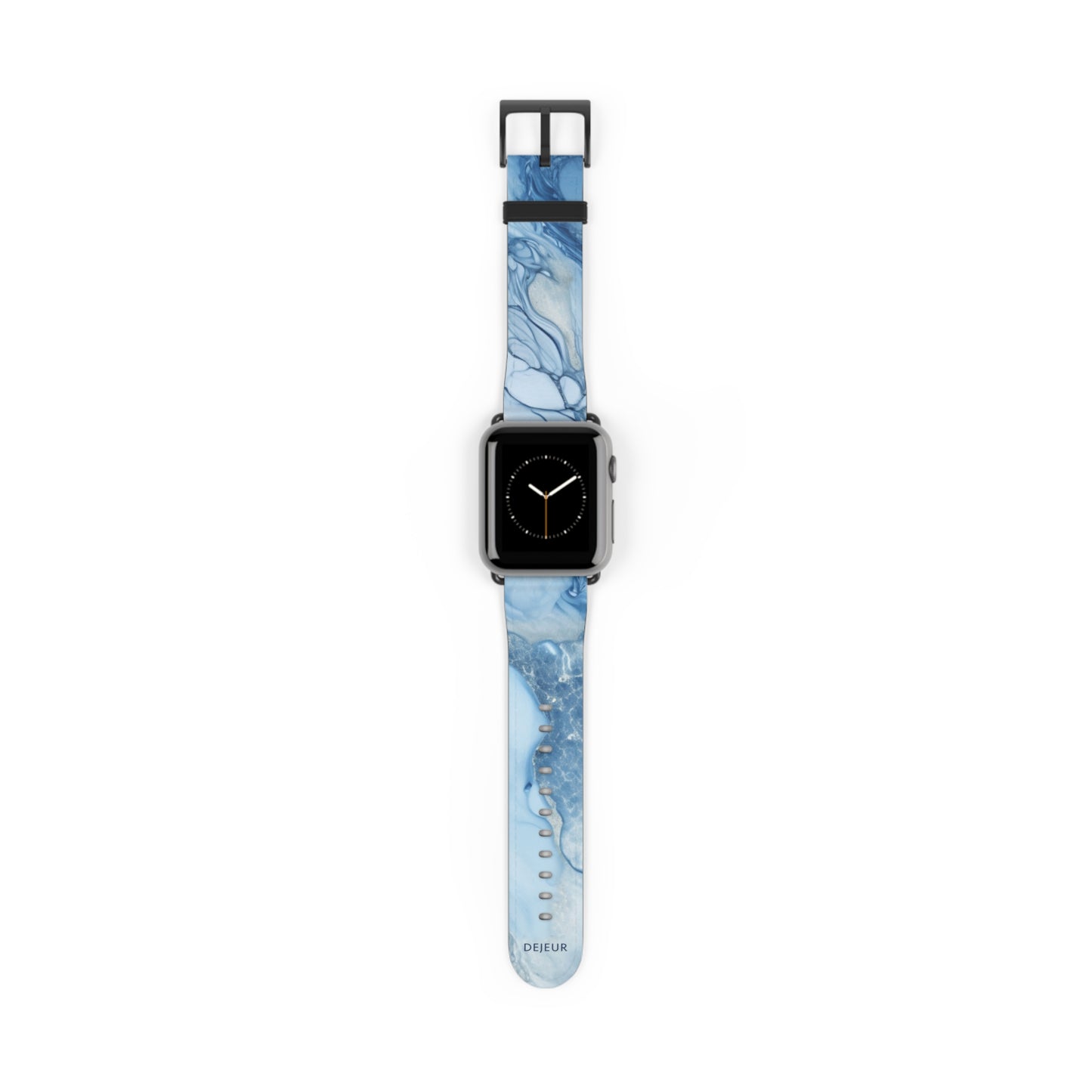 Sky Blue Marble - Leather Apple Watch Band