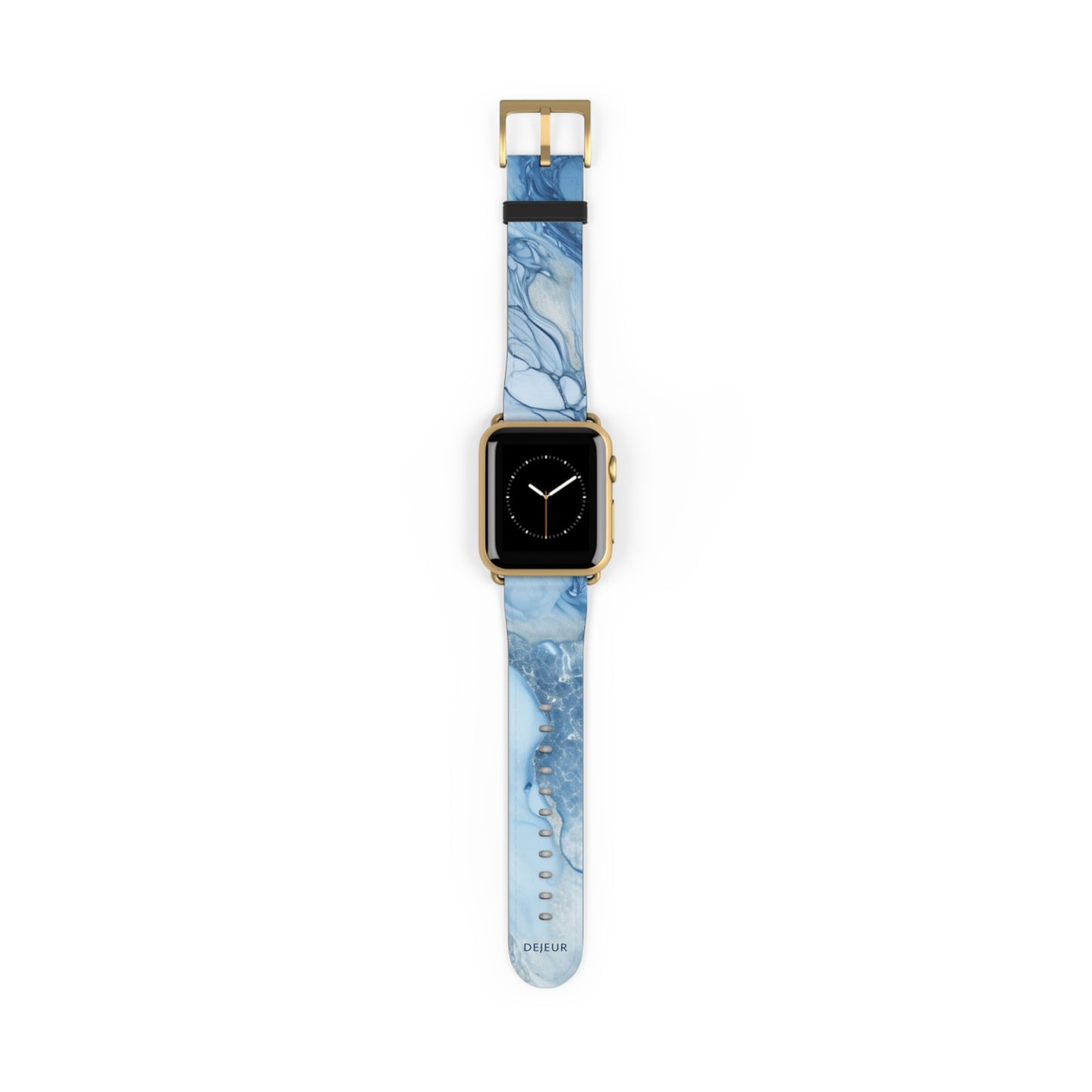 Sky Blue Marble - Leather Apple Watch Band