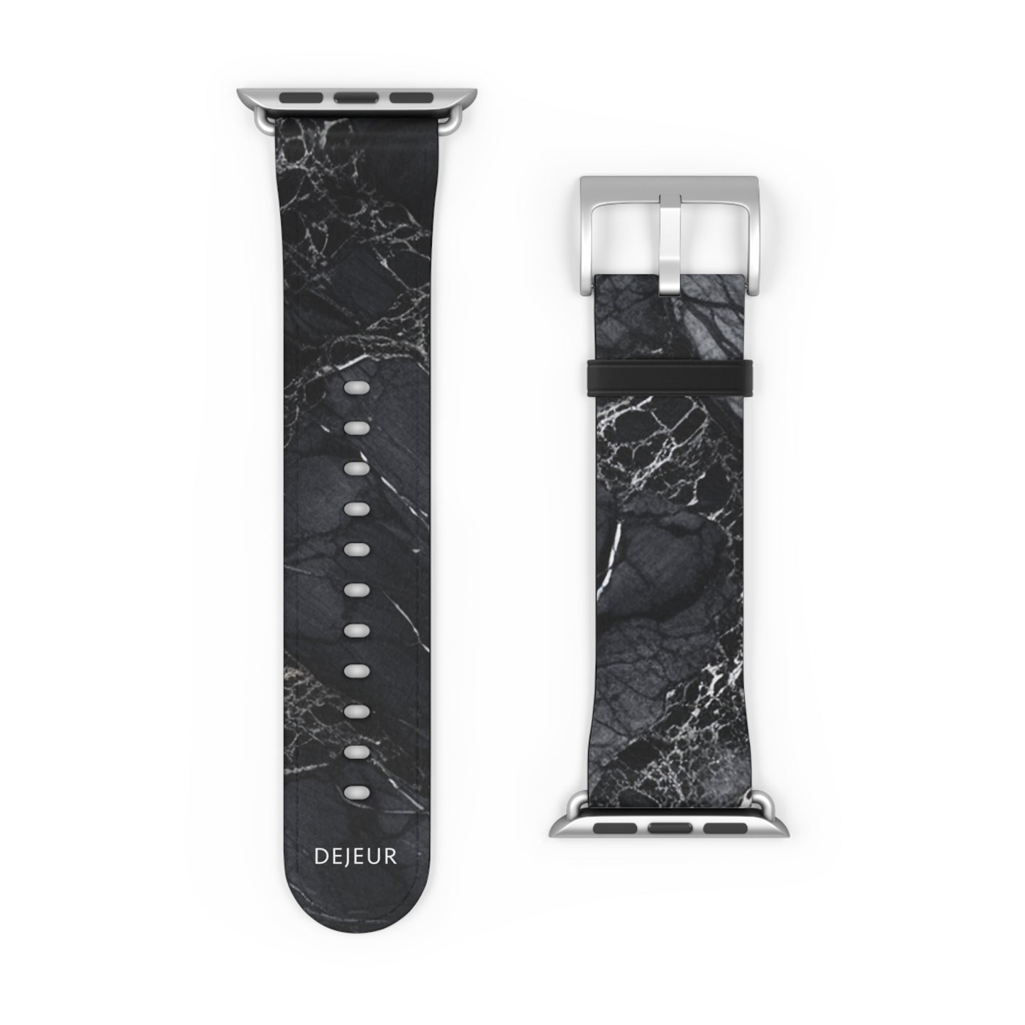 Night Marble - Leather Apple Watch Band