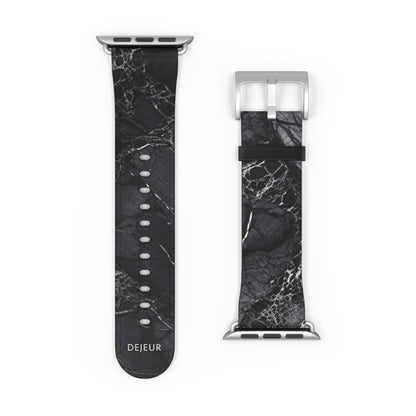 Night Marble - Leather Apple Watch Band