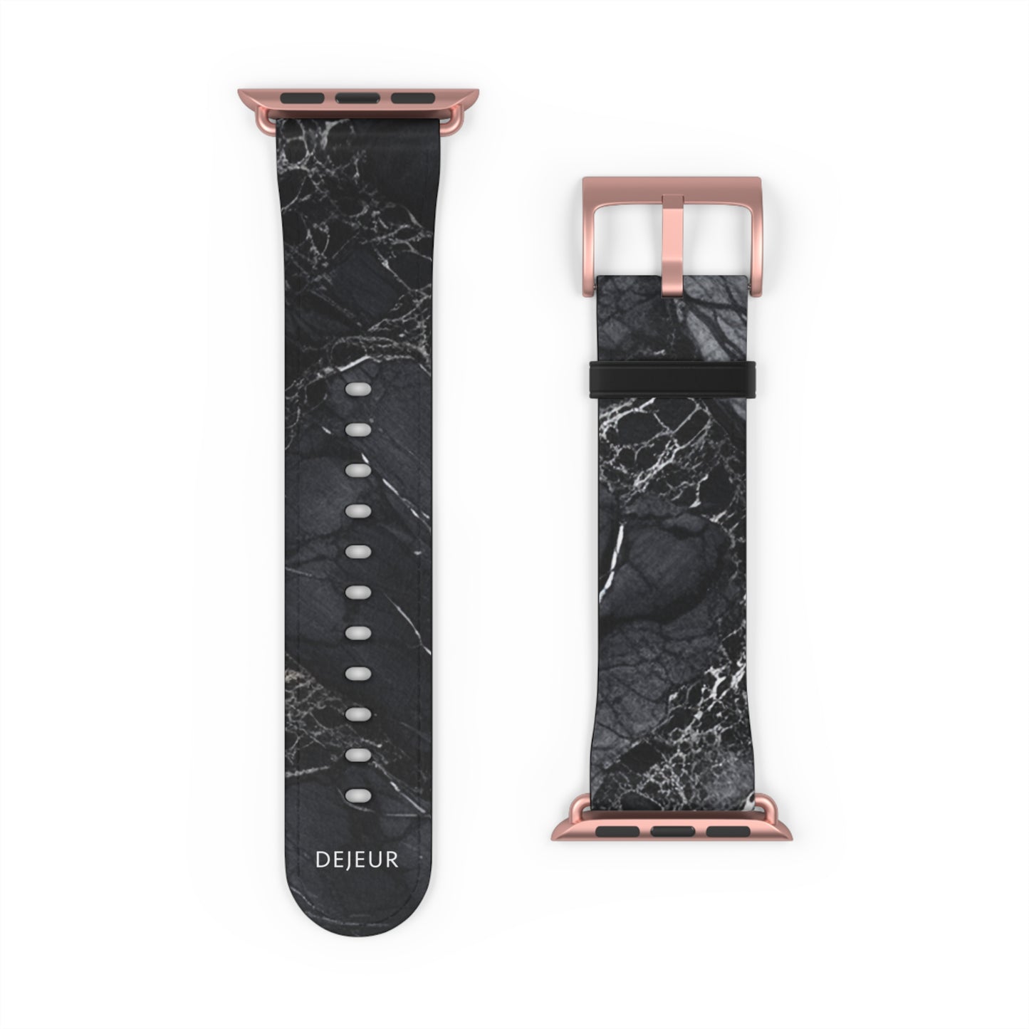 Night Marble - Leather Apple Watch Band