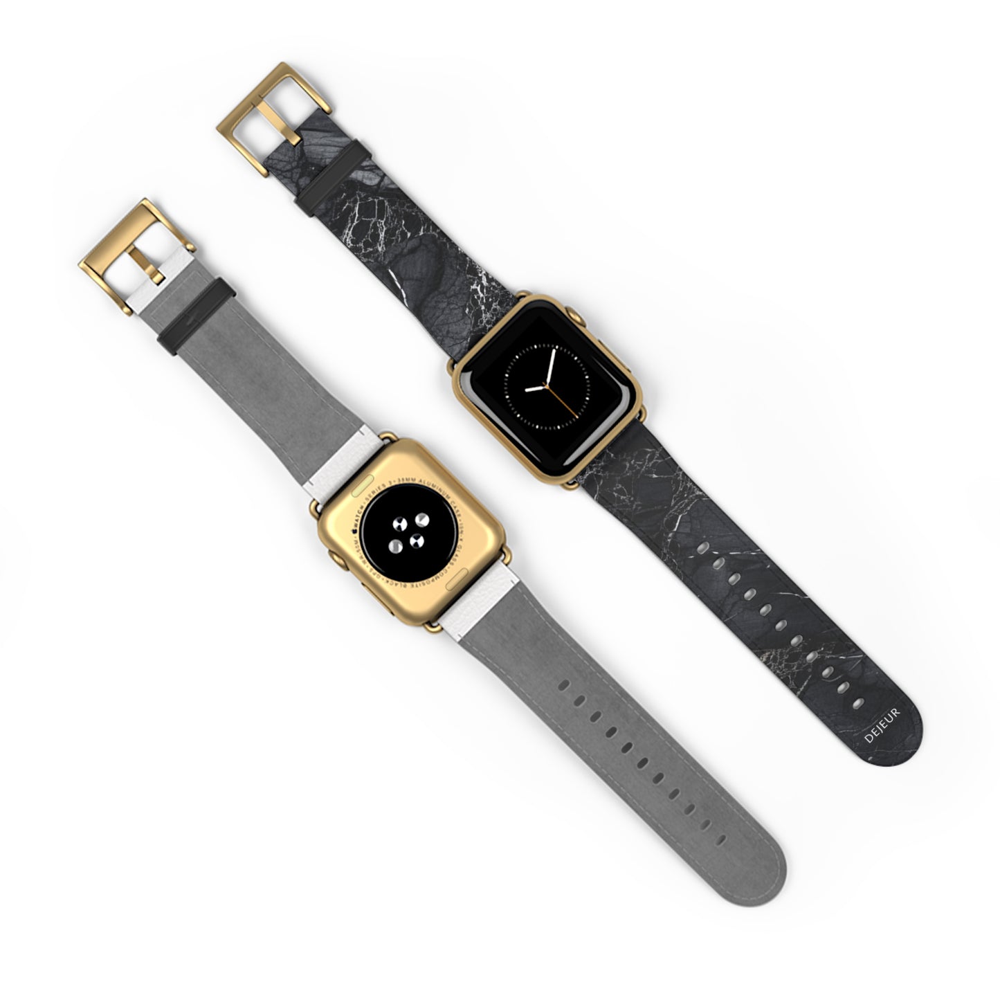 Night Marble - Leather Apple Watch Band